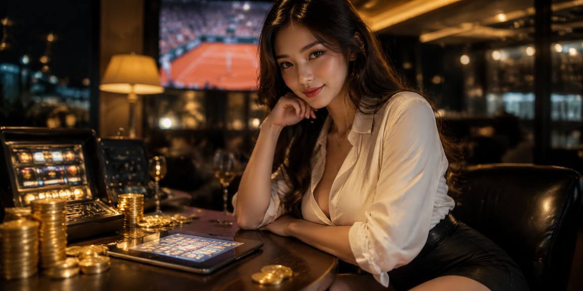 Người mẫu Việt Nam đang chơi slot game trực tuyến